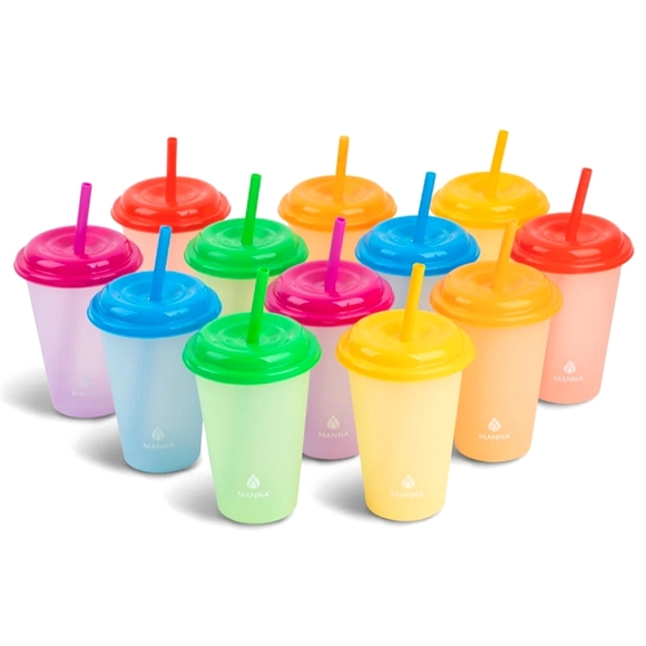 🆕️Manna Hydration 12oz Reusable Color Changing Tumber Set⭐️6pk RAINBOW - Picture 5 of 10